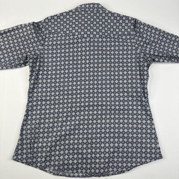 Cinch Women's Long Sleeve Blue Pink pearl snap Button Up Shirt - Size X - Picture 8 of 9